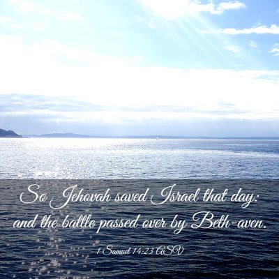 Picture 03 - 1 Samuel 14:23 ASV - So Jehovah saved Israel that day: and the battle - Bible Verse Picture