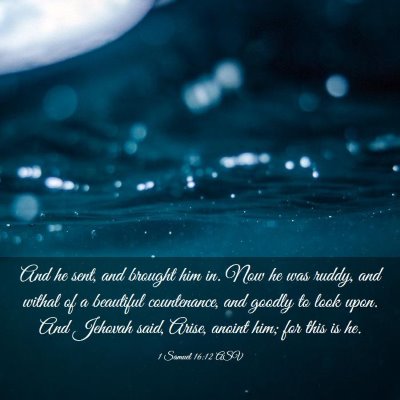 Picture 03 - 1 Samuel 16:12 ASV - And he sent, and brought him in. Now he was - Bible Verse Picture