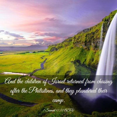 Picture 03 - 1 Samuel 17:53 ASV - And the children of Israel returned from chasing - Bible Verse Picture