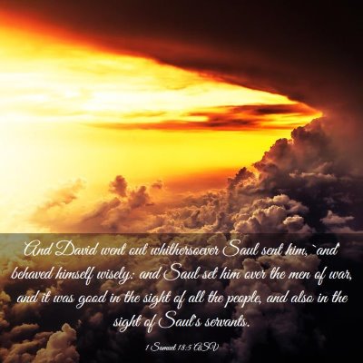 Picture 03 - 1 Samuel 18:5 ASV - And David went out whithersoever Saul sent him, - Bible Verse Picture