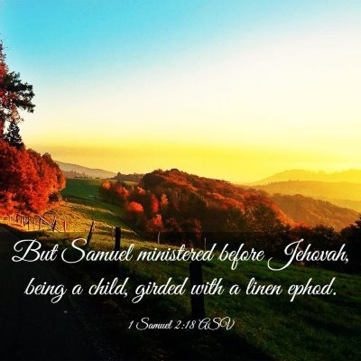 Picture 03 - 1 Samuel 2:18 ASV - But Samuel ministered before Jehovah, being a - Bible Verse Picture