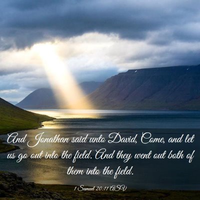 Picture 03 - 1 Samuel 20:11 ASV - And Jonathan said unto David, Come, and let us go - Bible Verse Picture