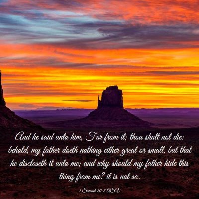 Picture 03 - 1 Samuel 20:2 ASV - And he said unto him, Far from it; thou shalt not - Bible Verse Picture