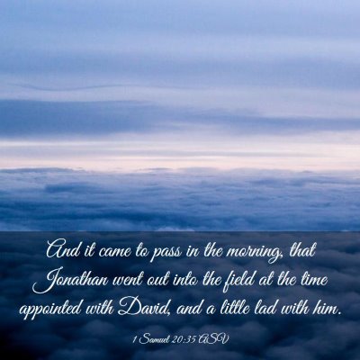 Picture 03 - 1 Samuel 20:35 ASV - And it came to pass in the morning, that Jonathan - Bible Verse Picture
