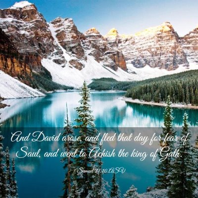 Picture 03 - 1 Samuel 21:10 ASV - And David arose, and fled that day for fear of - Bible Verse Picture