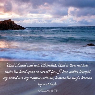 Picture 03 - 1 Samuel 21:8 ASV - And David said unto Ahimelech, And is there not - Bible Verse Picture
