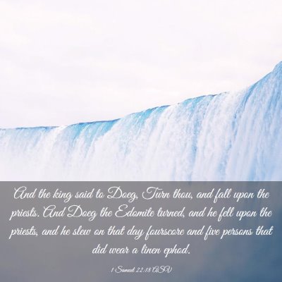 Picture 03 - 1 Samuel 22:18 ASV - And the king said to Doeg, Turn thou, and fall - Bible Verse Picture