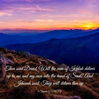 Picture 03 - 1 Samuel 23:12 ASV - Then said David, Will the men of Keilah deliver - Bible Verse Picture