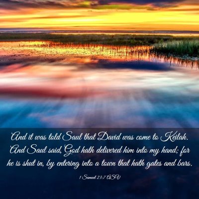 Picture 03 - 1 Samuel 23:7 ASV - And it was told Saul that David was come to - Bible Verse Picture