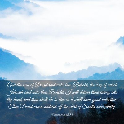 Picture 03 - 1 Samuel 24:4 ASV - And the men of David said unto him, Behold, the - Bible Verse Picture