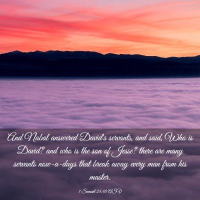 Picture 03 - 1 Samuel 25:10 ASV - And Nabal answered David's servants, and said, - Bible Verse Picture