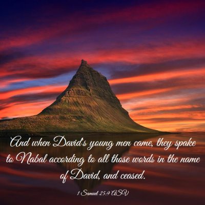 Picture 03 - 1 Samuel 25:9 ASV - And when David's young men came, they spake to - Bible Verse Picture