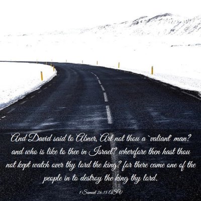 Picture 03 - 1 Samuel 26:15 ASV - And David said to Abner, Art not thou a `valiant' - Bible Verse Picture
