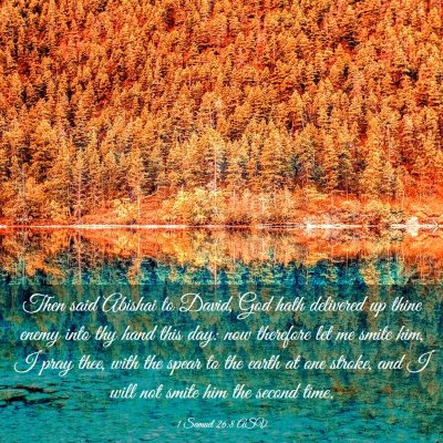 Picture 03 - 1 Samuel 26:8 ASV - Then said Abishai to David, God hath delivered up - Bible Verse Picture