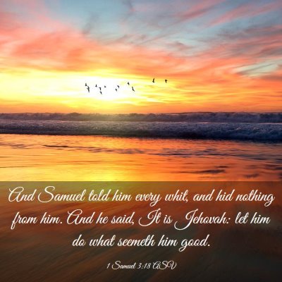 Picture 03 - 1 Samuel 3:18 ASV - And Samuel told him every whit, and hid nothing - Bible Verse Picture