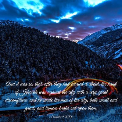 Picture 03 - 1 Samuel 5:9 ASV - And it was so, that, after they had carried it - Bible Verse Picture