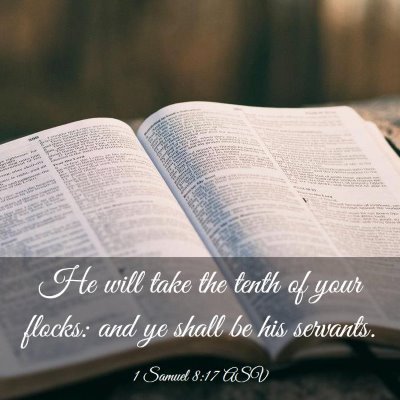 Picture 03 - 1 Samuel 8:17 ASV - He will take the tenth of your flocks: and ye - Bible Verse Picture