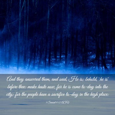 Picture 03 - 1 Samuel 9:12 ASV - And they answered them, and said, He is; behold, - Bible Verse Picture