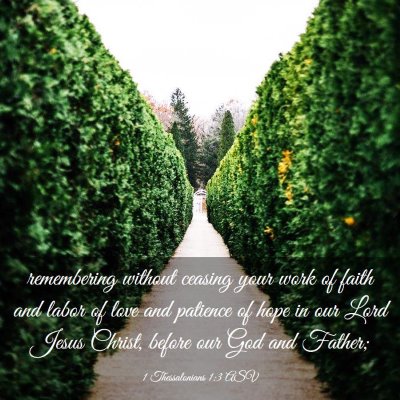 Picture 03 - 1 Thessalonians 1:3 ASV - remembering without ceasing your work of faith - Bible Verse Picture
