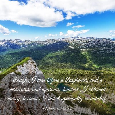 Picture 03 - 1 Timothy 1:13 ASV - though I was before a blasphemer, and a - Bible Verse Picture
