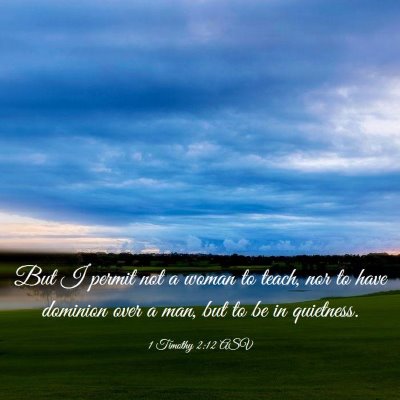 Picture 03 - 1 Timothy 2:12 ASV - But I permit not a woman to teach, nor to have - Bible Verse Picture