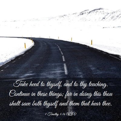 Picture 03 - 1 Timothy 4:16 ASV - Take heed to thyself, and to thy teaching. - Bible Verse Picture