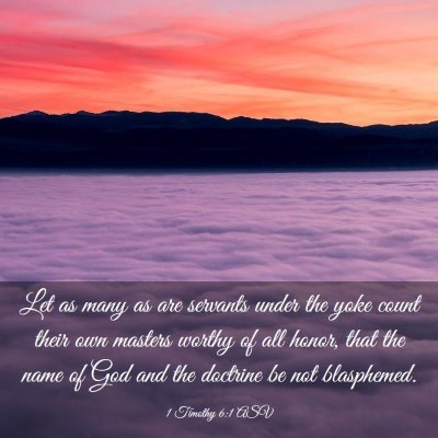 Picture 03 - 1 Timothy 6:1 ASV - Let as many as are servants under the yoke count - Bible Verse Picture