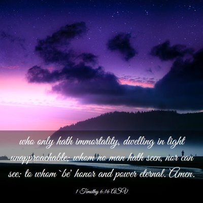 Picture 03 - 1 Timothy 6:16 ASV - who only hath immortality, dwelling in light - Bible Verse Picture
