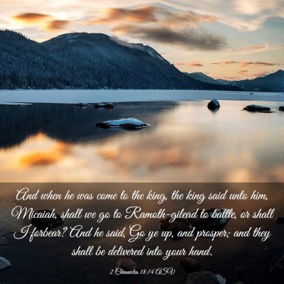 Picture 03 - 2 Chronicles 18:14 ASV - And when he was come to the king, the king said - Bible Verse Picture