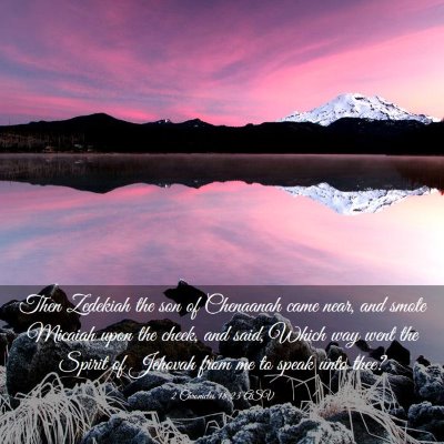 Picture 03 - 2 Chronicles 18:23 ASV - Then Zedekiah the son of Chenaanah came near, and - Bible Verse Picture