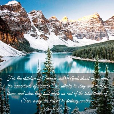 Picture 03 - 2 Chronicles 20:23 ASV - For the children of Ammon and Moab stood up - Bible Verse Picture