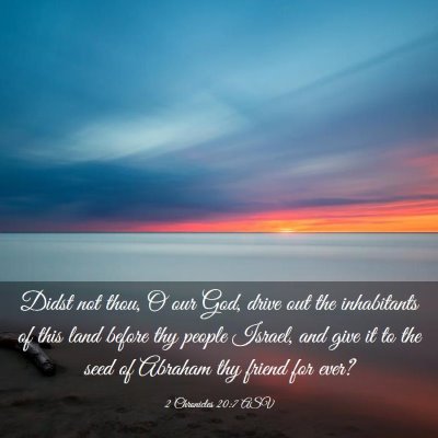 Picture 03 - 2 Chronicles 20:7 ASV - Didst not thou, O our God, drive out the - Bible Verse Picture