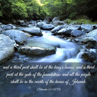 Picture 03 - 2 Chronicles 23:5 ASV - and a third part shall be at the king's house; - Bible Verse Picture