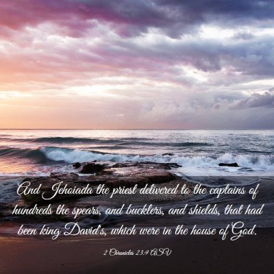 Picture 03 - 2 Chronicles 23:9 ASV - And Jehoiada the priest delivered to the captains - Bible Verse Picture