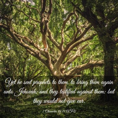 Picture 03 - 2 Chronicles 24:19 ASV - Yet he sent prophets to them, to bring them again - Bible Verse Picture