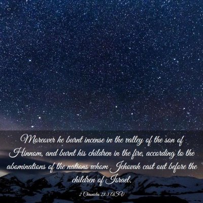 Picture 03 - 2 Chronicles 28:3 ASV - Moreover he burnt incense in the valley of the - Bible Verse Picture
