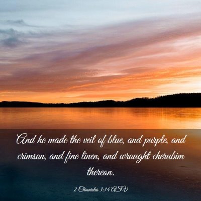 Picture 03 - 2 Chronicles 3:14 ASV - And he made the veil of blue, and purple, and - Bible Verse Picture