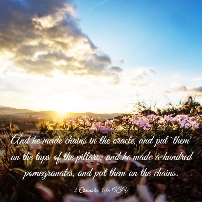 Picture 03 - 2 Chronicles 3:16 ASV - And he made chains in the oracle, and put `them' - Bible Verse Picture