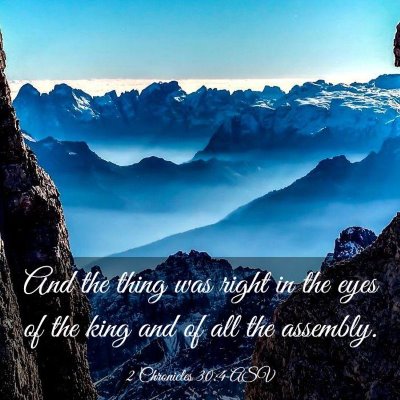 Picture 03 - 2 Chronicles 30:4 ASV - And the thing was right in the eyes of the king - Bible Verse Picture