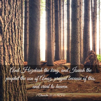 Picture 03 - 2 Chronicles 32:20 ASV - And Hezekiah the king, and Isaiah the prophet the - Bible Verse Picture