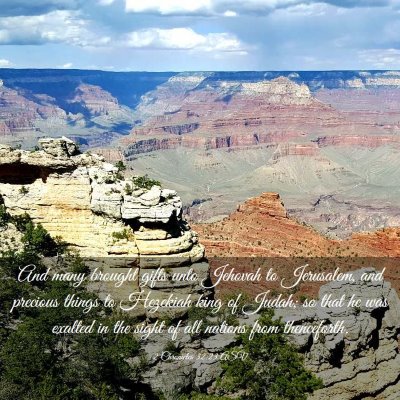 Picture 03 - 2 Chronicles 32:23 ASV - And many brought gifts unto Jehovah to Jerusalem, - Bible Verse Picture