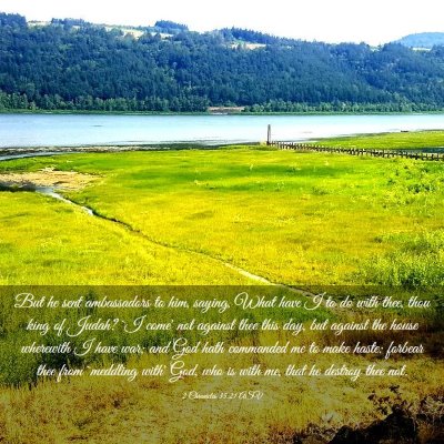 Picture 03 - 2 Chronicles 35:21 ASV - But he sent ambassadors to him, saying, What have - Bible Verse Picture