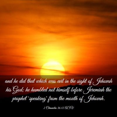 Picture 03 - 2 Chronicles 36:12 ASV - and he did that which was evil in the sight of - Bible Verse Picture