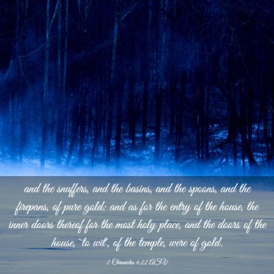 Picture 03 - 2 Chronicles 4:22 ASV - and the snuffers, and the basins, and the spoons, - Bible Verse Picture