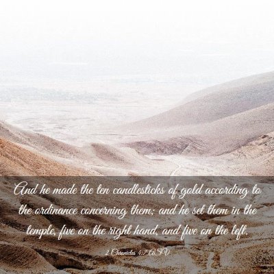 Picture 03 - 2 Chronicles 4:7 ASV - And he made the ten candlesticks of gold - Bible Verse Picture