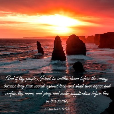 Picture 03 - 2 Chronicles 6:24 ASV - And if thy people Israel be smitten down before - Bible Verse Picture