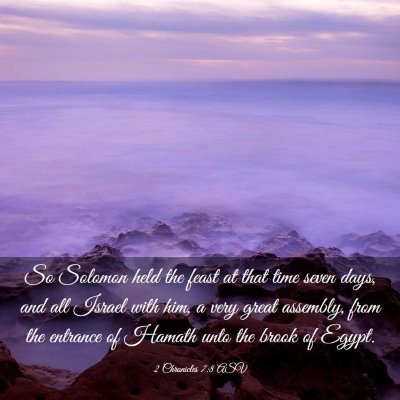 Picture 03 - 2 Chronicles 7:8 ASV - So Solomon held the feast at that time seven - Bible Verse Picture