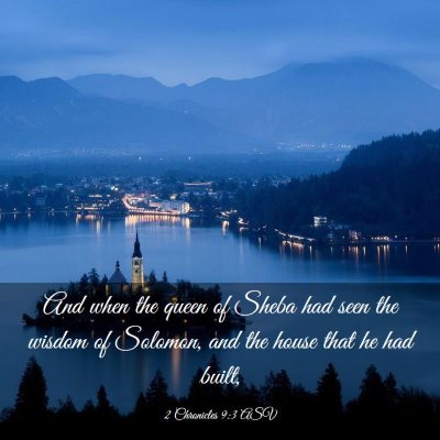 Picture 03 - 2 Chronicles 9:3 ASV - And when the queen of Sheba had seen the wisdom - Bible Verse Picture