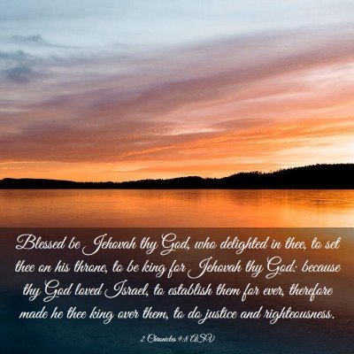 Picture 03 - 2 Chronicles 9:8 ASV - Blessed be Jehovah thy God, who delighted in - Bible Verse Picture