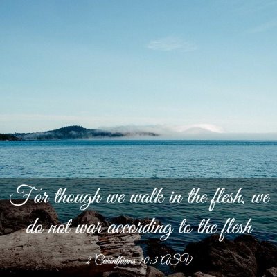 Picture 03 - 2 Corinthians 10:3 ASV - For though we walk in the flesh, we do not war - Bible Verse Picture